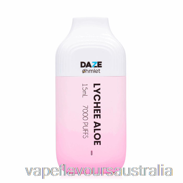 Vape Nicotine Australia 7 Daze OHMLET 7000 0% Zero Nicotine Disposable Lychee Aloe